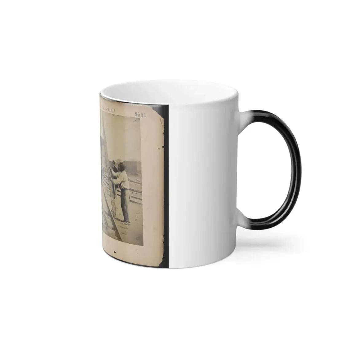 Military Railroad Operations in Northern Virginia  Men Using Levers for Loosening Rails(2) (U.S. Civil War) Color Changing Coffee Mug 11oz - Go Mug Yourself