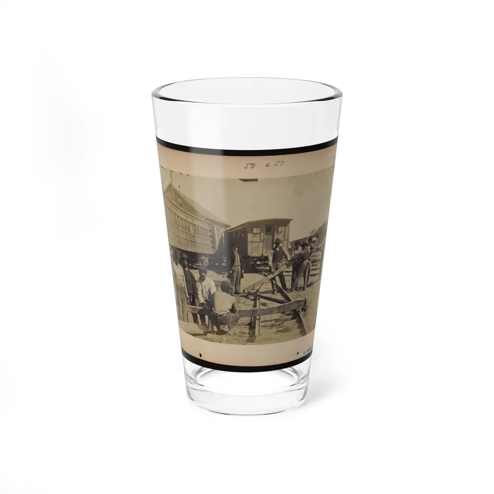 Military Railroad Operations In Northern Virginia Men Using Levers For Loosening Rails (U.S. Civil War) Pint Glass 16oz-16oz-Go Mug Yourself