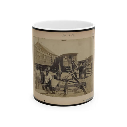 Military Railroad Operations In Northern Virginia Men Using Levers For Loosening Rails (U.S. Civil War) White Coffee Mug-11oz-Go Mug Yourself