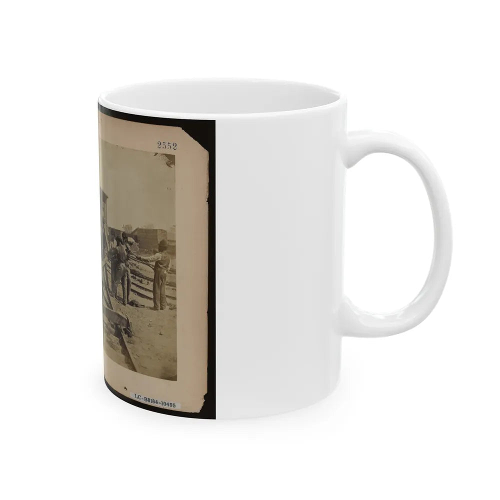 Military Railroad Operations In Northern Virginia Men Using Levers For Loosening Rails (U.S. Civil War) White Coffee Mug-Go Mug Yourself