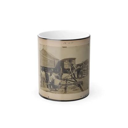 Military Railroad Operations in Northern Virginia  Men Using Levers for Loosening Rails (U.S. Civil War) Color Changing Coffee Mug 11oz Default Title 11oz - Go Mug Yourself