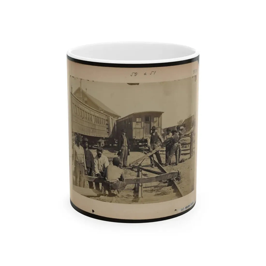 Military Railroad Operations In Northern Virginia  Men Using Levers For Loosening Rails (U.S. Civil War) White Coffee Mug 11oz - Go Mug Yourself