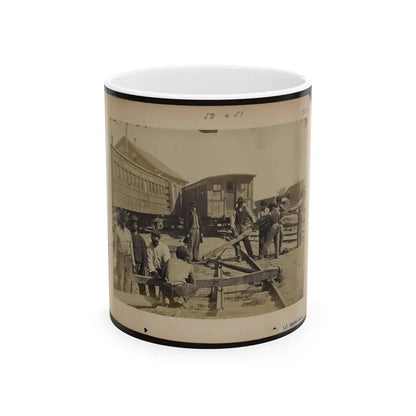 Military Railroad Operations In Northern Virginia  Men Using Levers For Loosening Rails (U.S. Civil War) White Coffee Mug 11oz - Go Mug Yourself