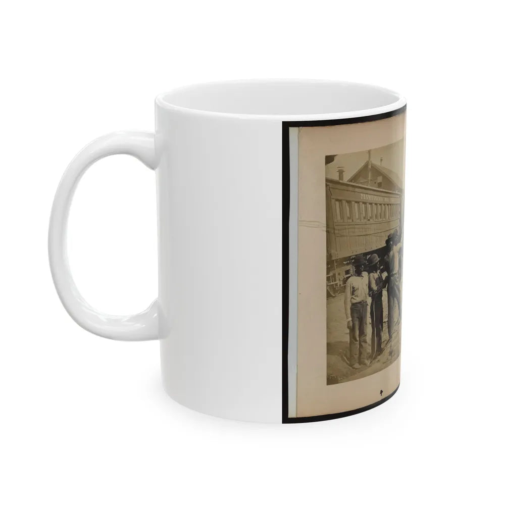 Military Railroad Operations In Northern Virginia Men Using Levers For Loosening Rails(2) (U.S. Civil War) White Coffee Mug-Go Mug Yourself