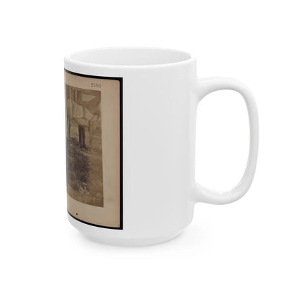 Military Railroad Operations In Northern Virginia Pieces Of Rail And Wood Chained Around A Tree (U.S. Civil War) White Coffee Mug-Go Mug Yourself