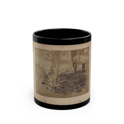 Military Railroad Operations In Northern Virginia  Pieces Of Rail And Wood Chained Around A Tree (U.S. Civil War) Black Coffee Mug 11oz - Go Mug Yourself