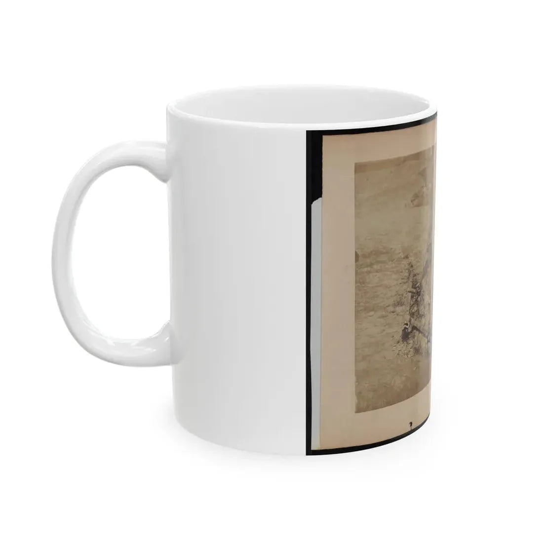Military Railroad Operations In Northern Virginia  Pieces Of Rail And Wood Chained Around A Tree (U.S. Civil War) White Coffee Mug - Go Mug Yourself
