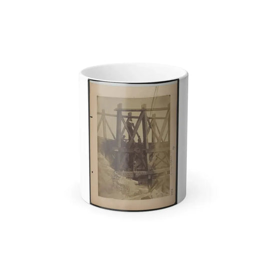 Military Railroad Operations in Northern Virginia  Two Men Boring Holes in Bridge Trestles and Man With Haupt's Torpedo (U.S. Civil War) Color Changing Coffee Mug 11oz Default Title 11oz - Go Mug Yourself
