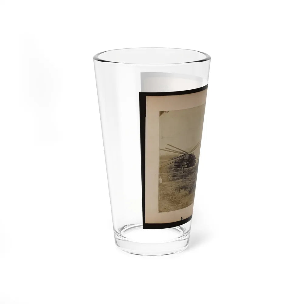 Military Railroad Operations In Northern Virginia Two Piles Of Rails And Wooden Ties (U.S. Civil War) Pint Glass 16oz-Go Mug Yourself