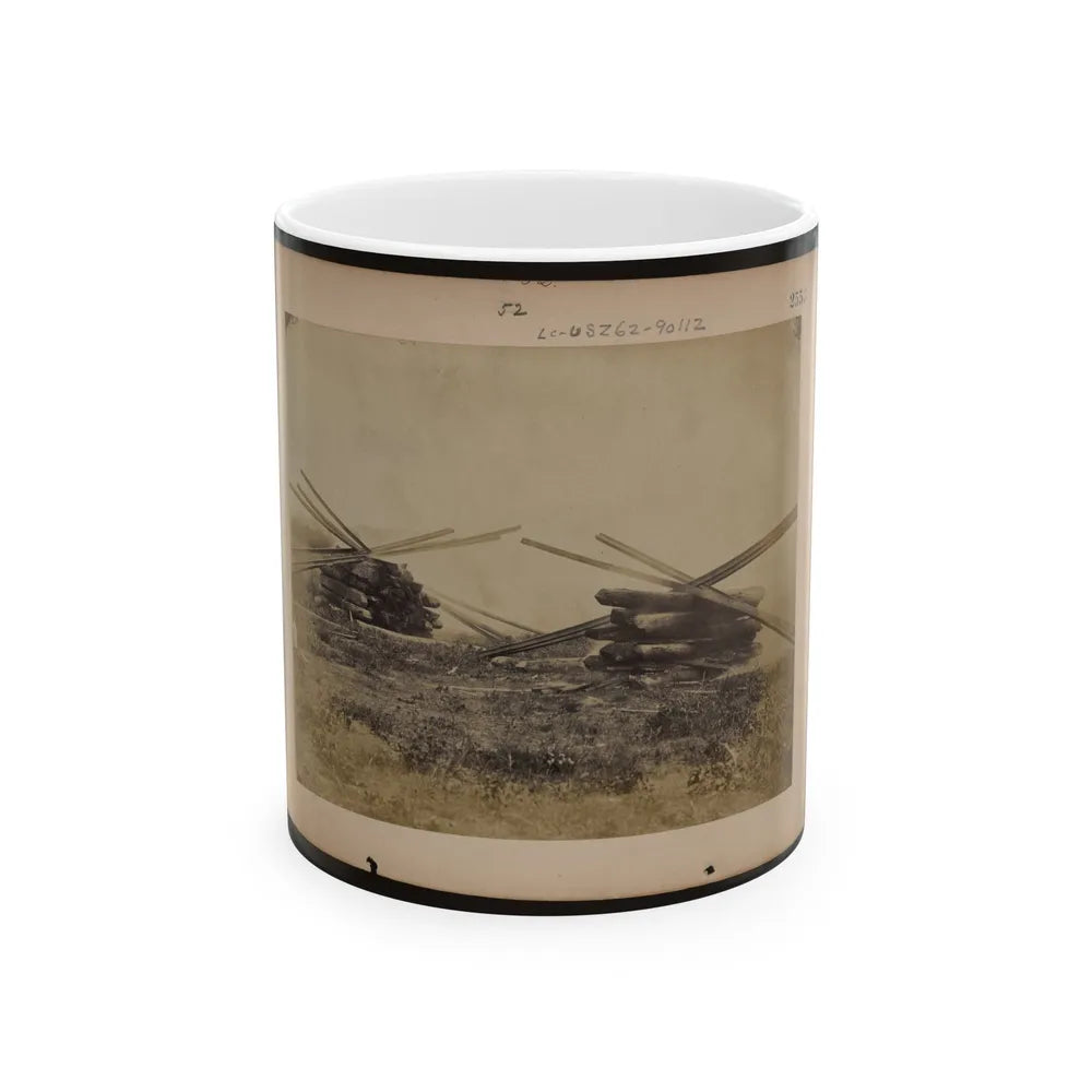 Military Railroad Operations In Northern Virginia Two Piles Of Rails And Wooden Ties (U.S. Civil War) White Coffee Mug-11oz-Go Mug Yourself