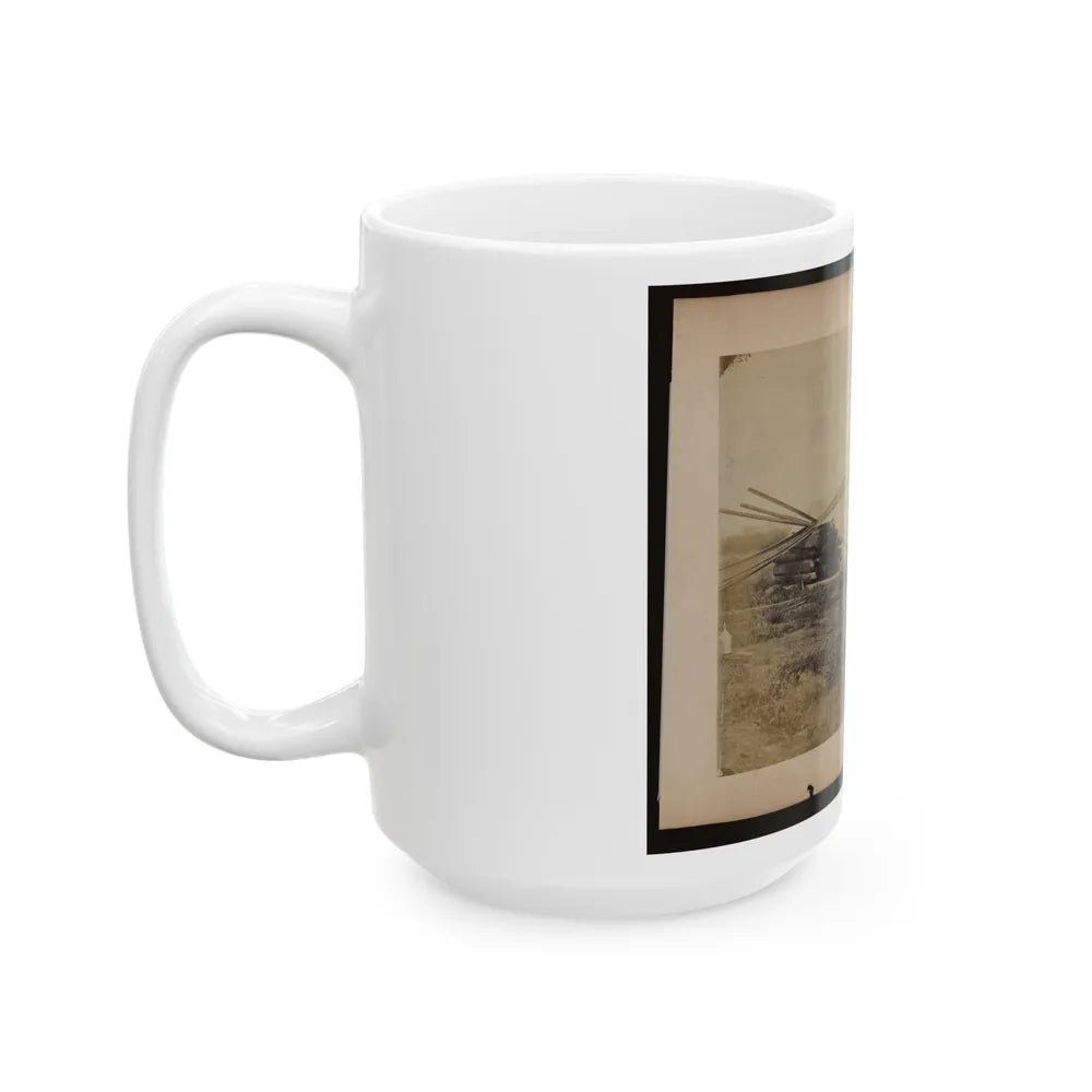 Military Railroad Operations In Northern Virginia Two Piles Of Rails And Wooden Ties (U.S. Civil War) White Coffee Mug-Go Mug Yourself