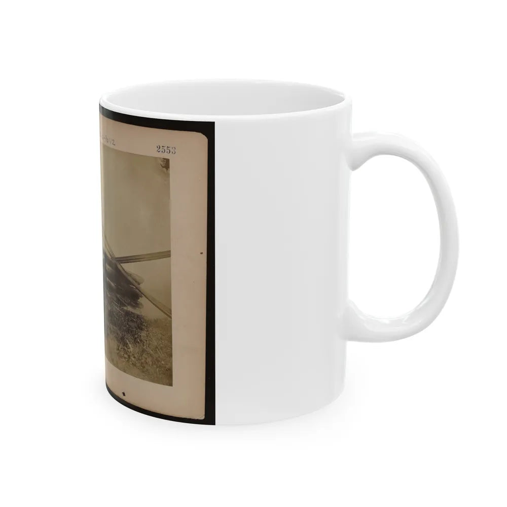 Military Railroad Operations In Northern Virginia Two Piles Of Rails And Wooden Ties (U.S. Civil War) White Coffee Mug-Go Mug Yourself