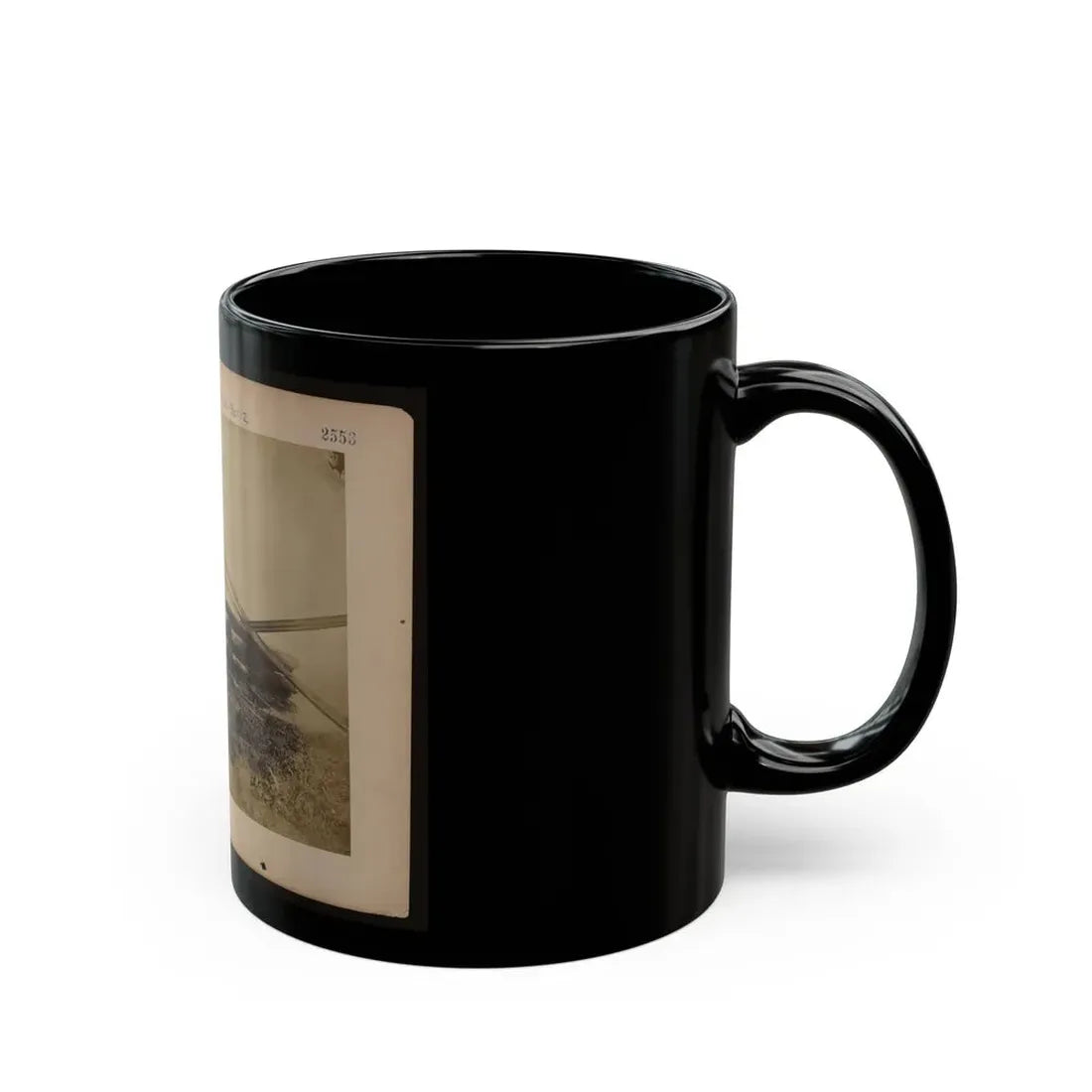 Military Railroad Operations In Northern Virginia  Two Piles Of Rails And Wooden Ties (U.S. Civil War) Black Coffee Mug - Go Mug Yourself