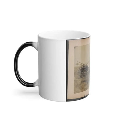 Military Railroad Operations in Northern Virginia  Two Piles of Rails and Wooden Ties (U.S. Civil War) Color Changing Coffee Mug 11oz - Go Mug Yourself