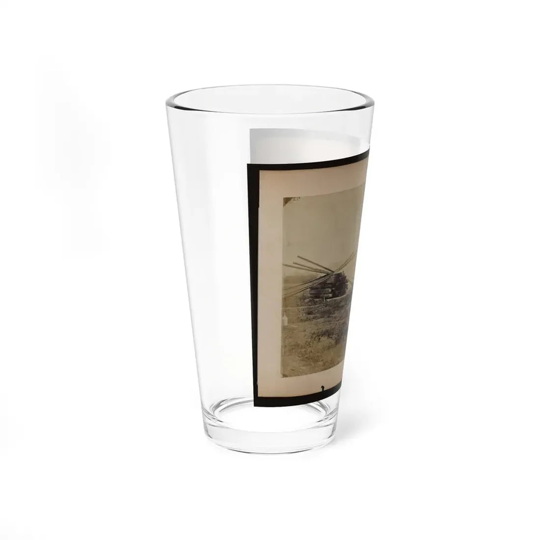 Military Railroad Operations In Northern Virginia  Two Piles Of Rails And Wooden Ties (U.S. Civil War) Pint Glass 16oz - Go Mug Yourself