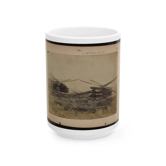 Military Railroad Operations In Northern Virginia  Two Piles Of Rails And Wooden Ties (U.S. Civil War) White Coffee Mug 15oz - Go Mug Yourself