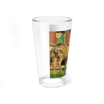 Milking the Cow (Magazine Illustration) Pint Glass 16oz-Go Mug Yourself