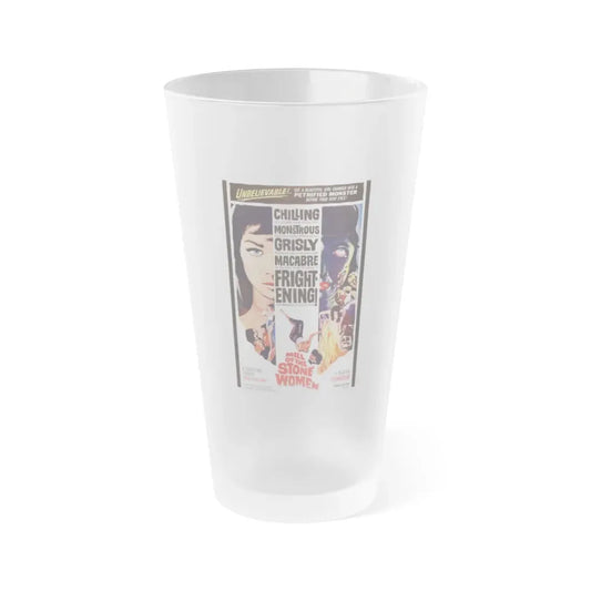 MILL OF THE STONE WOMEN 1960 Movie Poster - Frosted Pint Glass 16oz 16oz Frosted - Go Mug Yourself