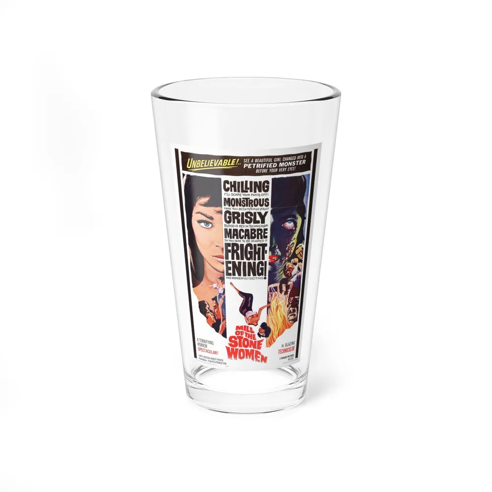 MILL OF THE STONE WOMEN 1960 Movie Poster - Pint Glass 16oz-16oz-Go Mug Yourself