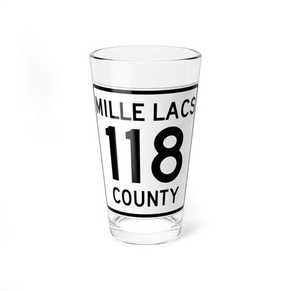 Mille Lacs County 118 MN (Minnesota) (Road Sign) Pint Glass 16oz 16oz - Go Mug Yourself