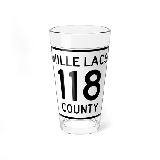 Mille Lacs County 118 MN (Minnesota) (Road Sign) Pint Glass 16oz 16oz - Go Mug Yourself