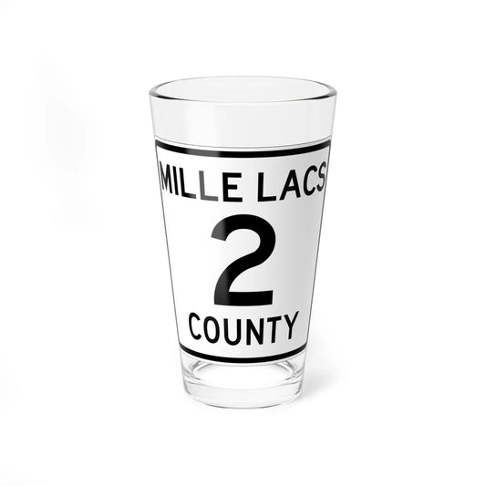 Mille Lacs County 2 MN (Minnesota) (Road Sign) Pint Glass 16oz 16oz - Go Mug Yourself