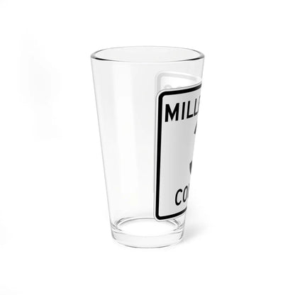 Mille Lacs County 3 MN (Minnesota) (Road Sign) Pint Glass 16oz - Go Mug Yourself
