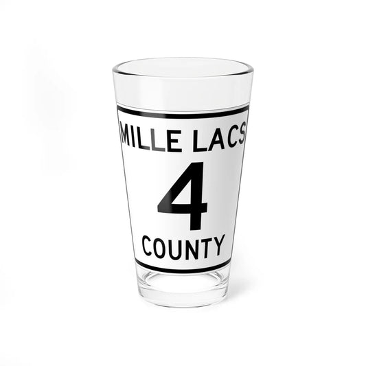 Mille Lacs County 4 MN (Minnesota) (Road Sign) Pint Glass 16oz 16oz - Go Mug Yourself