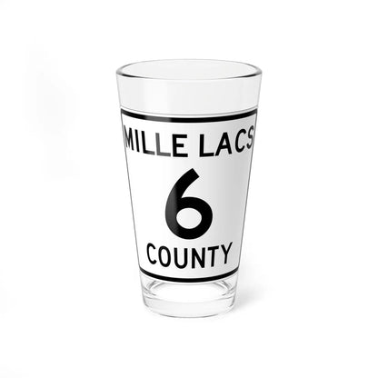 Mille Lacs County 6 MN (Minnesota) (Road Sign) Pint Glass 16oz 16oz - Go Mug Yourself