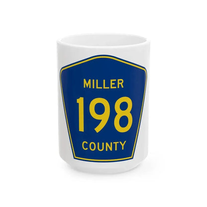 Miller County Route 198 AR (Arkansas) (Road Sign) White Coffee Mug 15oz - Go Mug Yourself