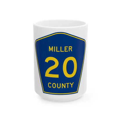 Miller County Route 20 AR (Arkansas) (Road Sign) White Coffee Mug 15oz - Go Mug Yourself