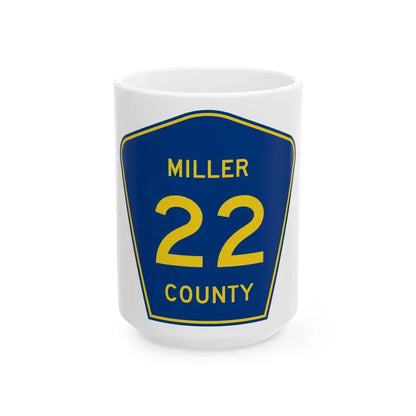 Miller County Route 22 AR (Arkansas) (Road Sign) White Coffee Mug 15oz - Go Mug Yourself
