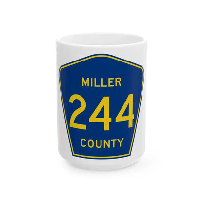 Miller County Route 244 AR (Arkansas) (Road Sign) White Coffee Mug 15oz - Go Mug Yourself