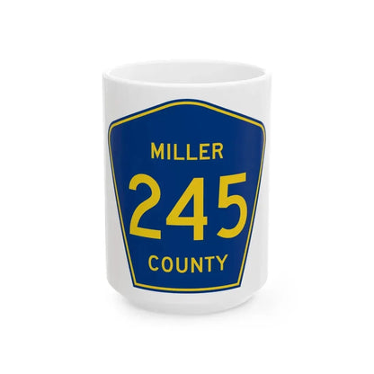 Miller County Route 245 AR (Arkansas) (Road Sign) White Coffee Mug 15oz - Go Mug Yourself