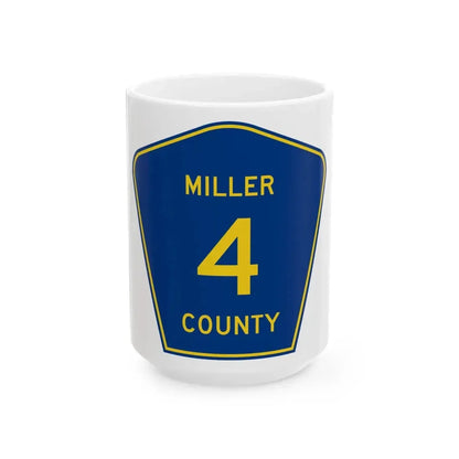 Miller County Route 4 AR (Arkansas) (Road Sign) White Coffee Mug 15oz - Go Mug Yourself
