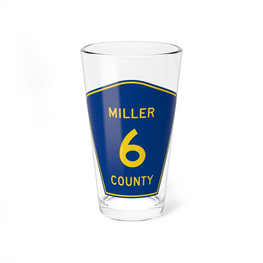 Miller County Route 6 AR (Arkansas) (Road Sign) Pint Glass 16oz 16oz - Go Mug Yourself
