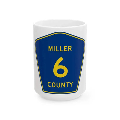 Miller County Route 6 AR (Arkansas) (Road Sign) White Coffee Mug 15oz - Go Mug Yourself