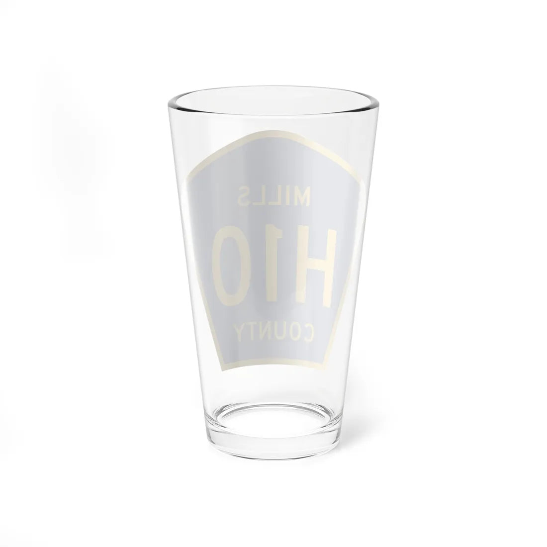 Mills County H10 (Iowa) (Road Sign) Pint Glass 16oz - Go Mug Yourself