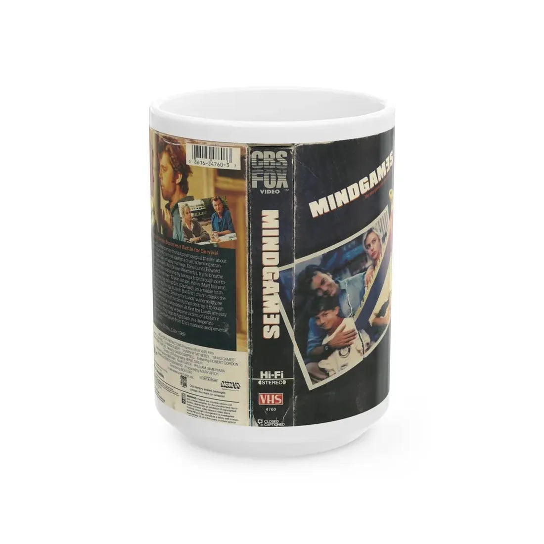 MINDGAMES (VHS COVER) - White Coffee Mug 15oz - Go Mug Yourself