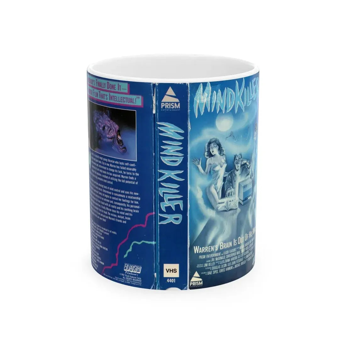 MINDKILLER (VHS COVER) - White Coffee Mug 11oz - Go Mug Yourself