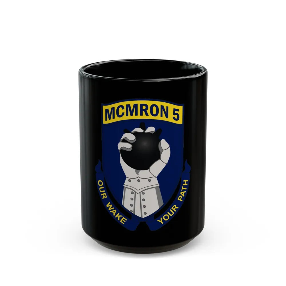 Mine Countermeasures Squadron Five (U.S. Navy) Black Coffee Mug-15oz-Go Mug Yourself