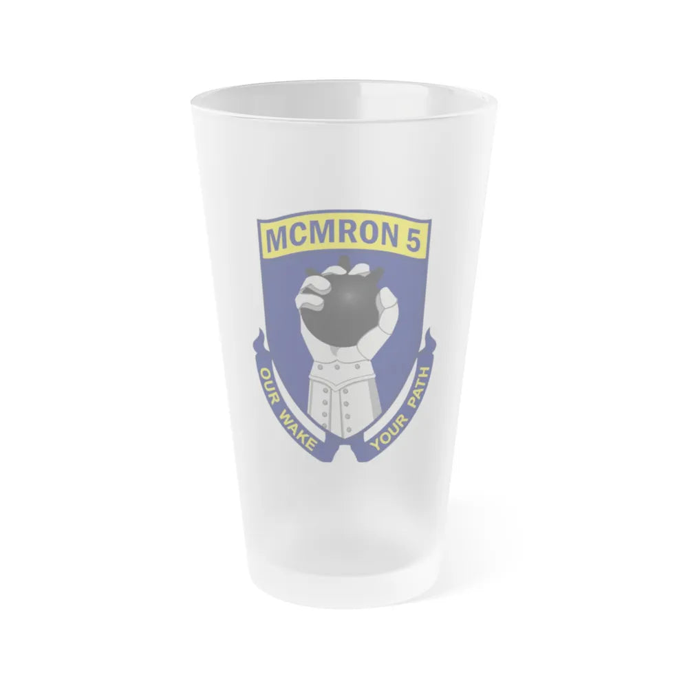 Mine Countermeasures Squadron Five (U.S. Navy) Frosted Pint Glass 16oz-Go Mug Yourself