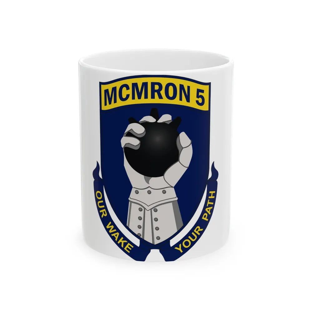 Mine Countermeasures Squadron Five (U.S. Navy) White Coffee Mug-11oz-Go Mug Yourself