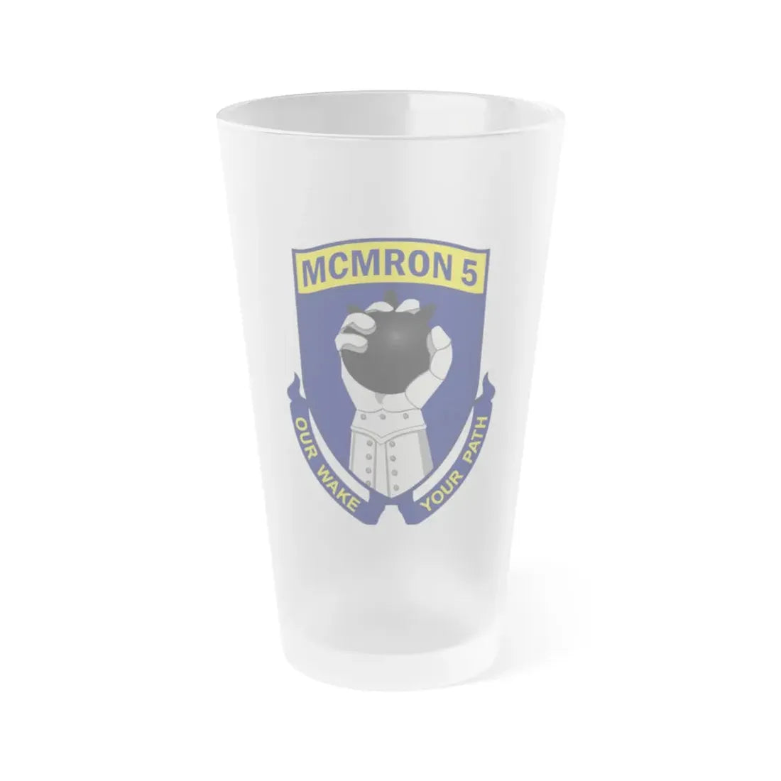 Mine Countermeasures Squadron Five (U.S. Navy) Frosted Pint Glass 16oz Default Title - Go Mug Yourself