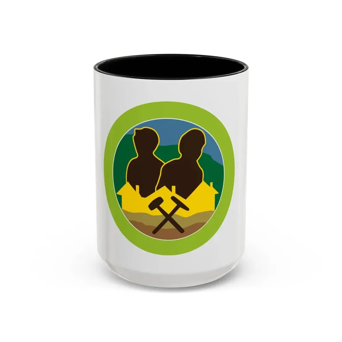 Mining in Society (Boy Scout Merit Badge) Accent Coffee Mug 15oz Black - Go Mug Yourself