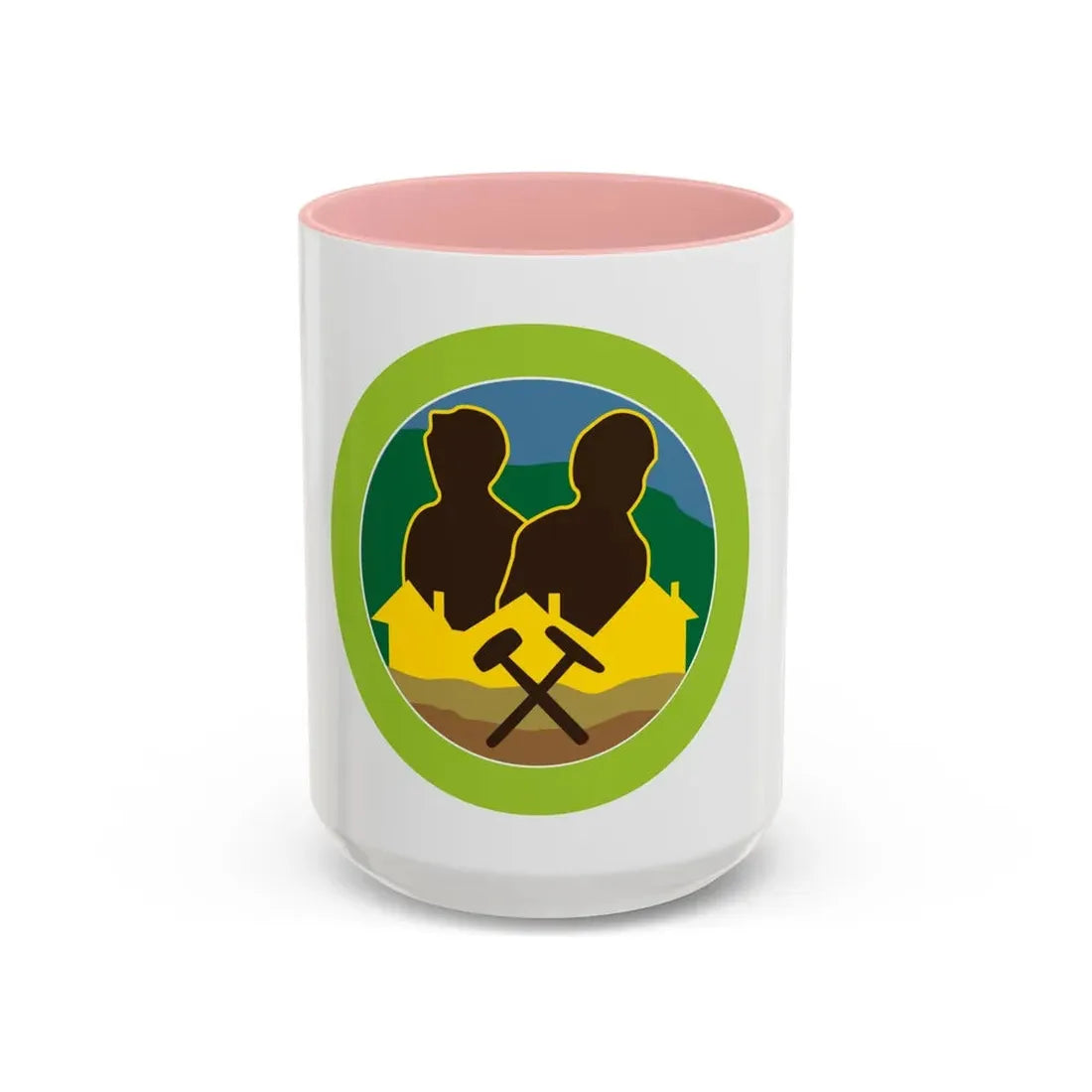 Mining in Society (Boy Scout Merit Badge) Accent Coffee Mug 15oz Pink - Go Mug Yourself