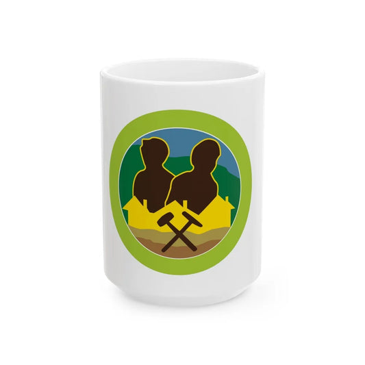 Mining in Society (Boy Scout Merit Badge) White Coffee Mug-15oz-Go Mug Yourself