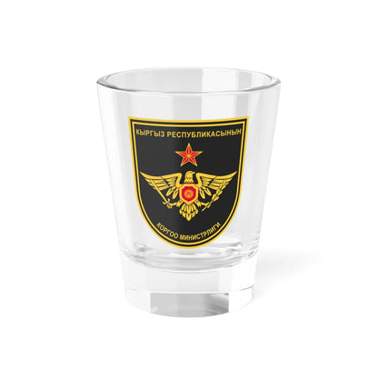 Ministry of Defense Kyrgyzstan black patch (Kyrgyzstan) (Coat of Arms) Shot Glass 1.5oz 1.5oz - Go Mug Yourself