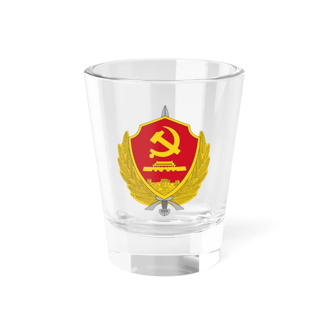 Ministry of State Security of the Peoples Republic of China (China) (Coat of Arms) Shot Glass 1.5oz - Go Mug Yourself