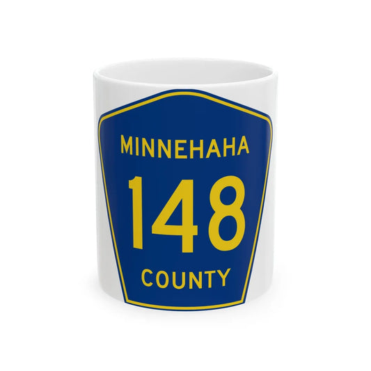 Minnehaha County 148 (South Dakota) (Road Sign) White Coffee Mug 11oz - Go Mug Yourself
